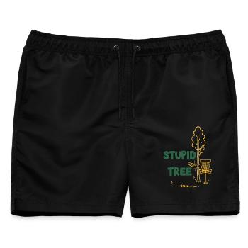 Blöder Baum lustiger Discgolfer Frisbee Golf - Männer Badeshorts - Schwarz - Vorne - AI Model Male 178 light (178cm)