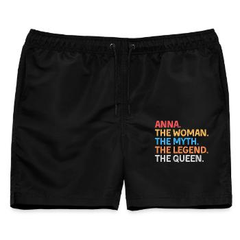 Anna Die Frau Der Mythos Die Legende Die Königin - Männer Badeshorts - Schwarz - Vorne - AI Model Male 178 light (178cm)