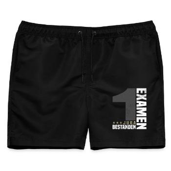 Glückwunsch 1. Examen Jura - Männer Badeshorts - Schwarz - Vorne - AI Model Male 178 light (178cm)