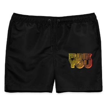 Funk You - Männer Badeshorts - Schwarz - Vorne - AI Model Male 178 light (178cm)