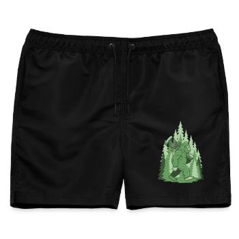 Sasquatch Disc Golf Basket Forest Lustiges Frisbee - Männer Badeshorts - Schwarz - Vorne - AI Model Male 178 light (178cm)