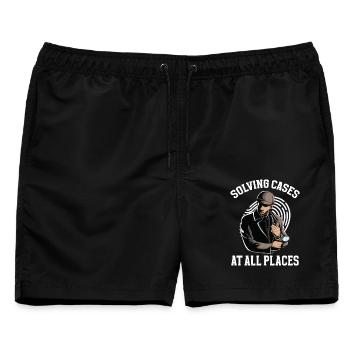 Ermittlungsuniform Beobachtungsausrüstung Private - Männer Badeshorts - Schwarz - Vorne - AI Model Male 178 light (178cm)