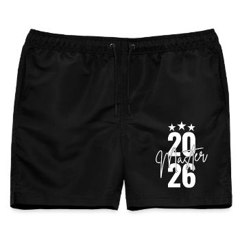 Master 2026 - Männer Badeshorts - Schwarz - Vorne - AI Model Male 178 light (178cm)