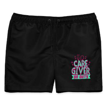 Pflegerin Pfleger Altenpflege - Männer Badeshorts - Schwarz - Vorne - AI Model Male 178 light (178cm)