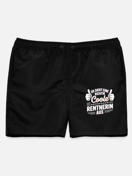 So sieht eine richtig Coole Rentnerin aus - Männer Badeshorts - Schwarz