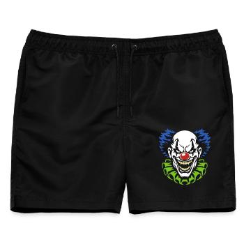 Dämonischer Clown mit grimmigem Grinsen Kostüm - Männer Badeshorts - Schwarz - Vorne - AI Model Male 178 light (178cm)