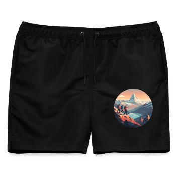 Wandern - Männer Badeshorts - Schwarz - Vorne - AI Model Male 178 light (178cm)