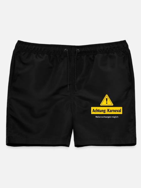 Achtung Karneval Nebenwirkungen Möglich - Männer Badeshorts - Schwarz