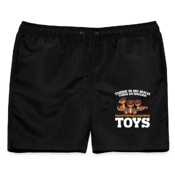 Dinosaurier-Spielzeug-Paläontologe Dino - Männer Badeshorts - Schwarz - Vorne - AI Model Male 178 light (178cm)