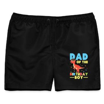 Pachycephalosaurus Papa Geburtstagskind - Männer Badeshorts - Schwarz - Vorne - AI Model Male 178 light (178cm)