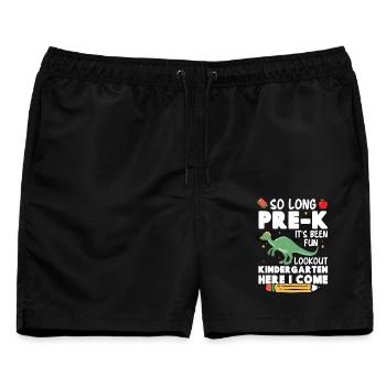 Dinosaurier-Kindergartenkostüm mit - Männer Badeshorts - Schwarz - Vorne - AI Model Male 178 light (178cm)