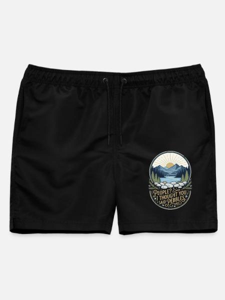 People I Thought You Said Pebbles Naturfan - Männer Badeshorts - Schwarz