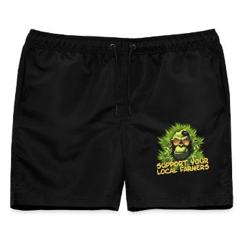 Support your local farmers - Männer Badeshorts - Schwarz - Vorne - AI Model Male 178 light (178cm)