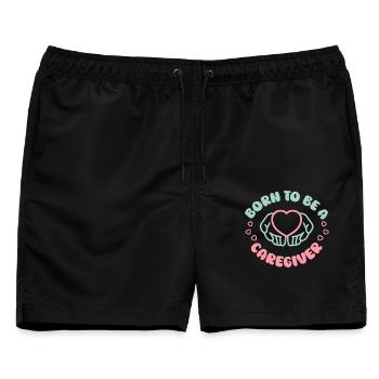 Pflegerin Pfleger Altenpflege - Männer Badeshorts - Schwarz - Vorne - AI Model Male 178 light (178cm)