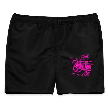 Neon Car Cockpit - Männer Badeshorts - Schwarz - Vorne - AI Model Male 178 light (178cm)