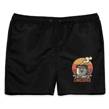 Pflegerin Pfleger Altenpflege - Männer Badeshorts - Schwarz - Vorne - AI Model Male 178 light (178cm)