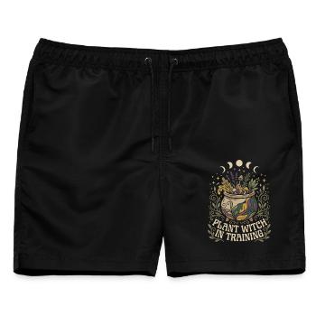 Plant Witch In Training Hexe Kräuter Mond - Männer Badeshorts - Schwarz - Vorne - AI Model Male 178 light (178cm)