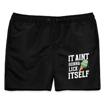 Minz-Schokoladen-Chip-Waffel-Dessert Italienisches Dessert - Männer Badeshorts - Schwarz - Vorne - AI Model Male 178 light (178cm)