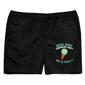 Frische Sahne-Waffelkegel italienische Minze - Männer Badeshorts - Schwarz - Vorne - AI Model Male 178 light (178cm)