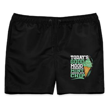 Minzcreme-Dessert-Liebhaber italienische Minze - Männer Badeshorts - Schwarz - Vorne - AI Model Male 178 light (178cm)