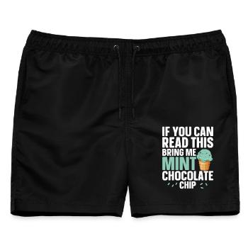 Mint Cream Lover Dessert Frische Minz-Schokolade - Männer Badeshorts - Schwarz - Vorne - AI Model Male 178 light (178cm)