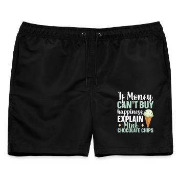 Italienische Minzcreme Dessert Frische Minze - Männer Badeshorts - Schwarz - Vorne - AI Model Male 178 light (178cm)