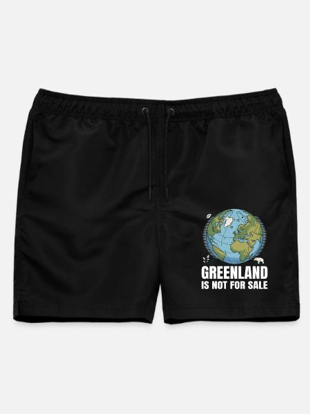 Greenland Is Not For Sale - Männer Badeshorts - Schwarz
