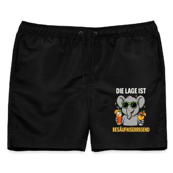 Die Lage ist besäufniserregend - Männer Badeshorts - Schwarz - Vorne - AI Model Male 178 light (178cm)