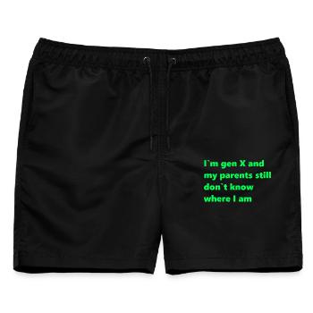 GenX - Männer Badeshorts - Schwarz - Vorne - AI Model Male 178 light (178cm)