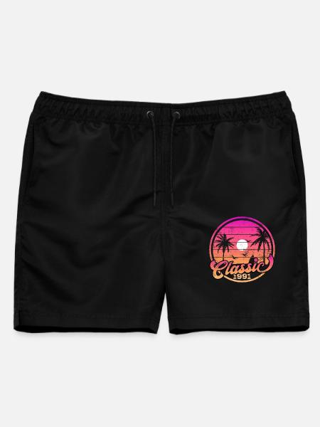 1991 Vintage - Männer Badeshorts - Schwarz