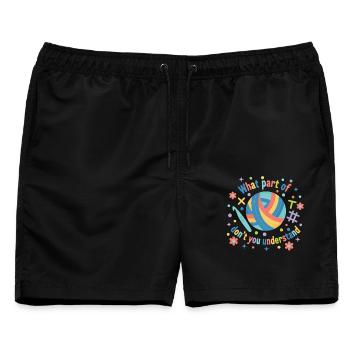 Lustiges Häkeln Was verstehst du nicht - Männer Badeshorts - Schwarz - Vorne - AI Model Male 178 light (178cm)
