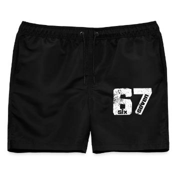67 Six Seven - Männer Badeshorts - Schwarz - Vorne - AI Model Male 178 light (178cm)