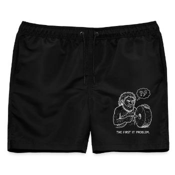 The First IT Problem - Männer Badeshorts - Schwarz - Vorne - AI Model Male 178 light (178cm)