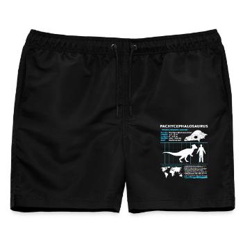 Pachycephalosaurus Fact Sheet - Männer Badeshorts - Schwarz - Vorne - AI Model Male 178 light (178cm)