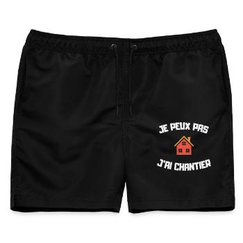 Ich kann nicht, ich habe eine Heim-DIY-Humor-Seite - Männer Badeshorts - Schwarz - Vorne - AI Model Male 178 light (178cm)