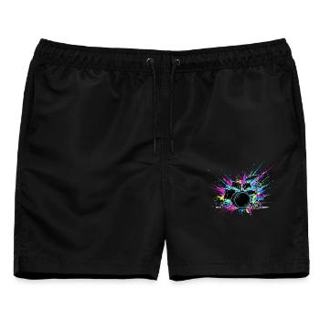 Schlagzeug Schlagzeug Schlagzeug - Männer Badeshorts - Schwarz - Vorne - AI Model Male 178 light (178cm)