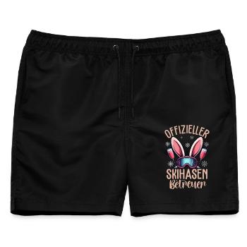 Offizieller Skihasen Betreuer - Männer Badeshorts - Schwarz - Vorne - AI Model Male 178 light (178cm)