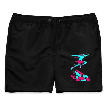 Parkour Freerunning - Männer Badeshorts - Schwarz - Vorne - AI Model Male 178 light (178cm)