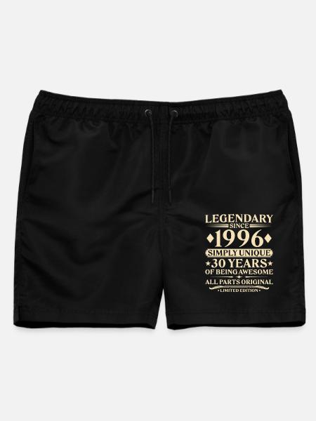 1996 Jahrgang geboren Einzigartiger 30. Geburtstag - Männer Badeshorts - Schwarz