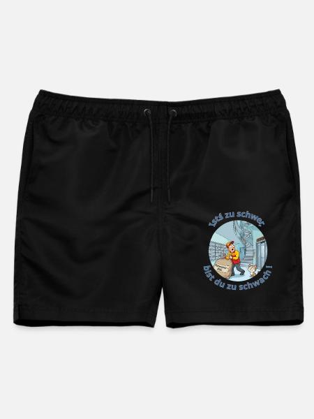 DHL Bote mit Katzenstreu XXL Lieferspaß Cartoon - Männer Badeshorts - Schwarz