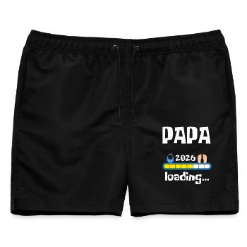 Papa 2026 Loading - Männer Badeshorts - Schwarz - Vorne - AI Model Male 178 light (178cm)