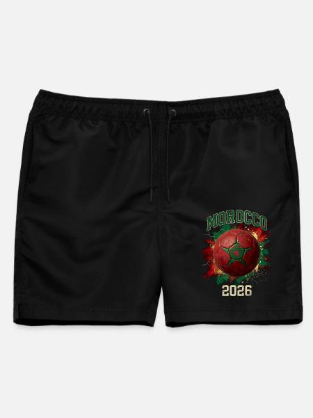 Fußballdesign von Marokko 2026 - Männer Badeshorts - Schwarz