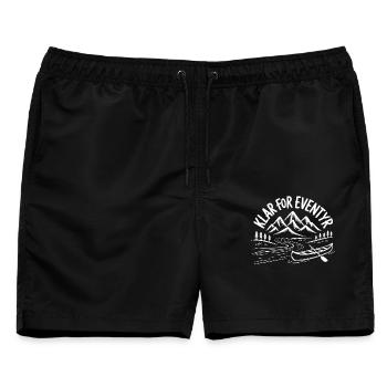 Kanuabenteuer auf dem Gebirgsfluss - Männer Badeshorts - Schwarz - Vorne - AI Model Male 178 light (178cm)