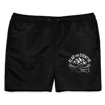 Bereit für Abenteuer in den Bergen und Flüssen - Männer Badeshorts - Schwarz - Vorne - AI Model Male 178 light (178cm)