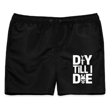 DIY Till I Die Statement - Männer Badeshorts - Schwarz - Vorne - AI Model Male 178 light (178cm)