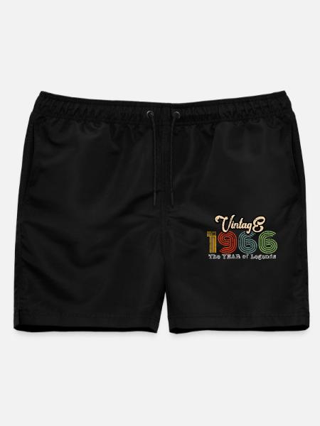 1966 Vintage - Männer Badeshorts - Schwarz
