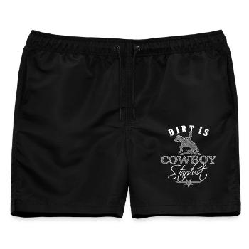 Dirt is Cowboy Stardust Western Riding - Männer Badeshorts - Schwarz - Vorne - AI Model Male 178 light (178cm)