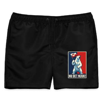 Nu Det Nuuk Greenlanders Greenland Novelty Tees - Männer Badeshorts - Schwarz - Vorne - AI Model Male 178 light (178cm)