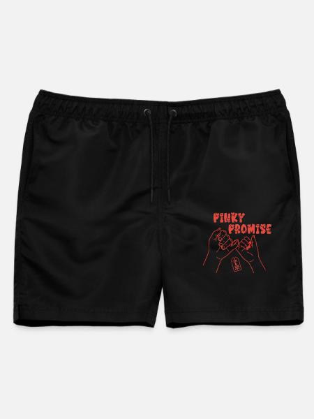 Pinky Promise – Liebes Statement Shirt - Männer Badeshorts - Schwarz