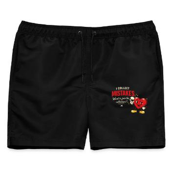 I Collect Mistakes – Vintage Comic Anmachspruch - Männer Badeshorts - Schwarz - Vorne - AI Model Male 178 light (178cm)